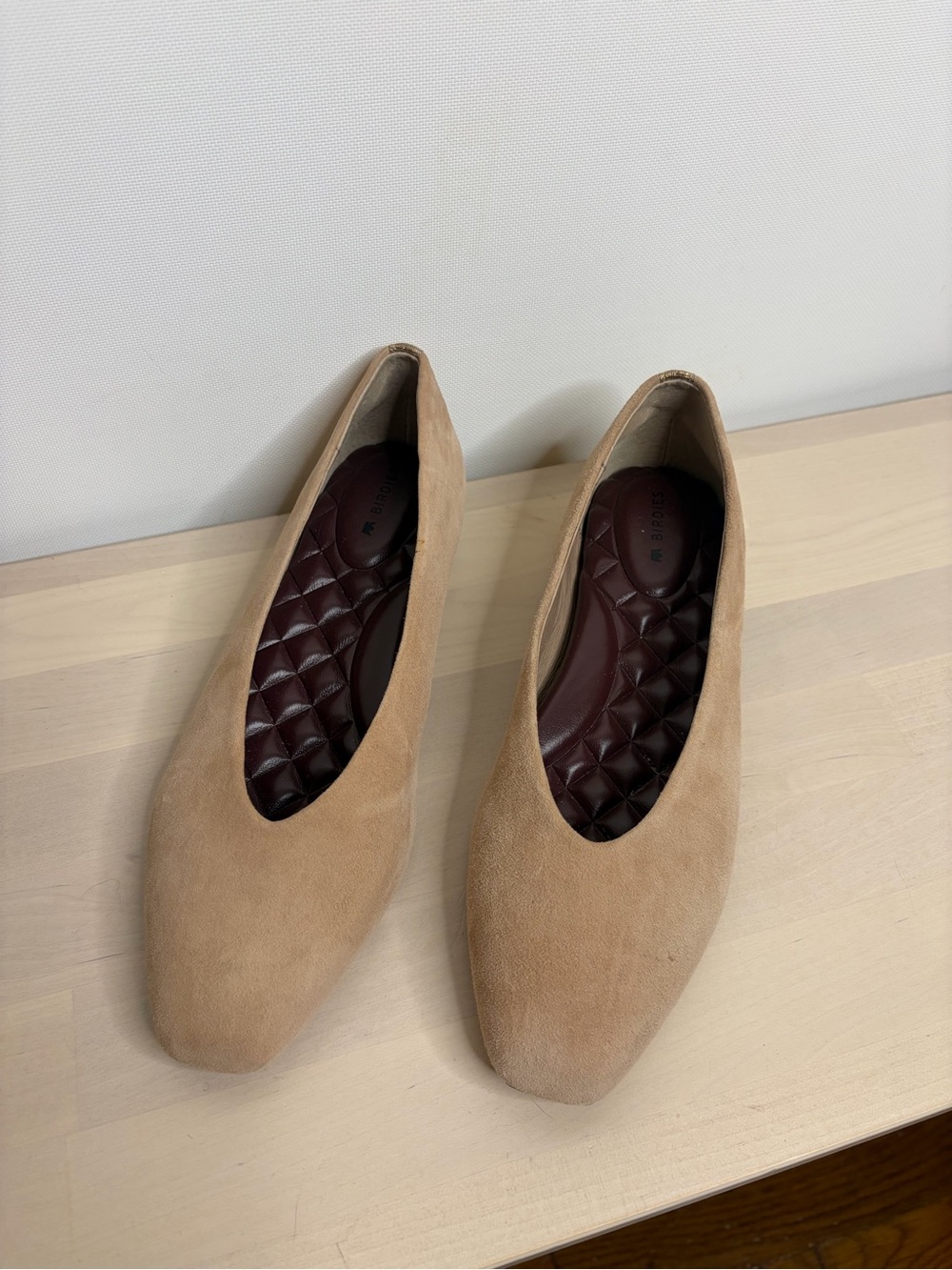 Birdies Suede Ballet Flats in Tan